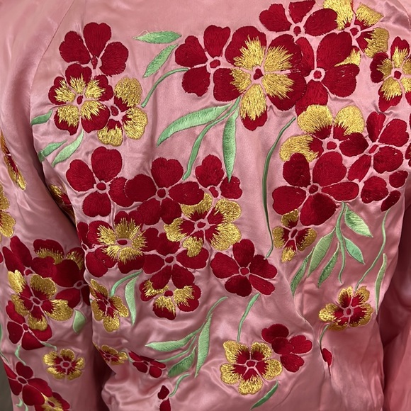 Japanese Style Floral Silk Jacket - Picture 4 of 4